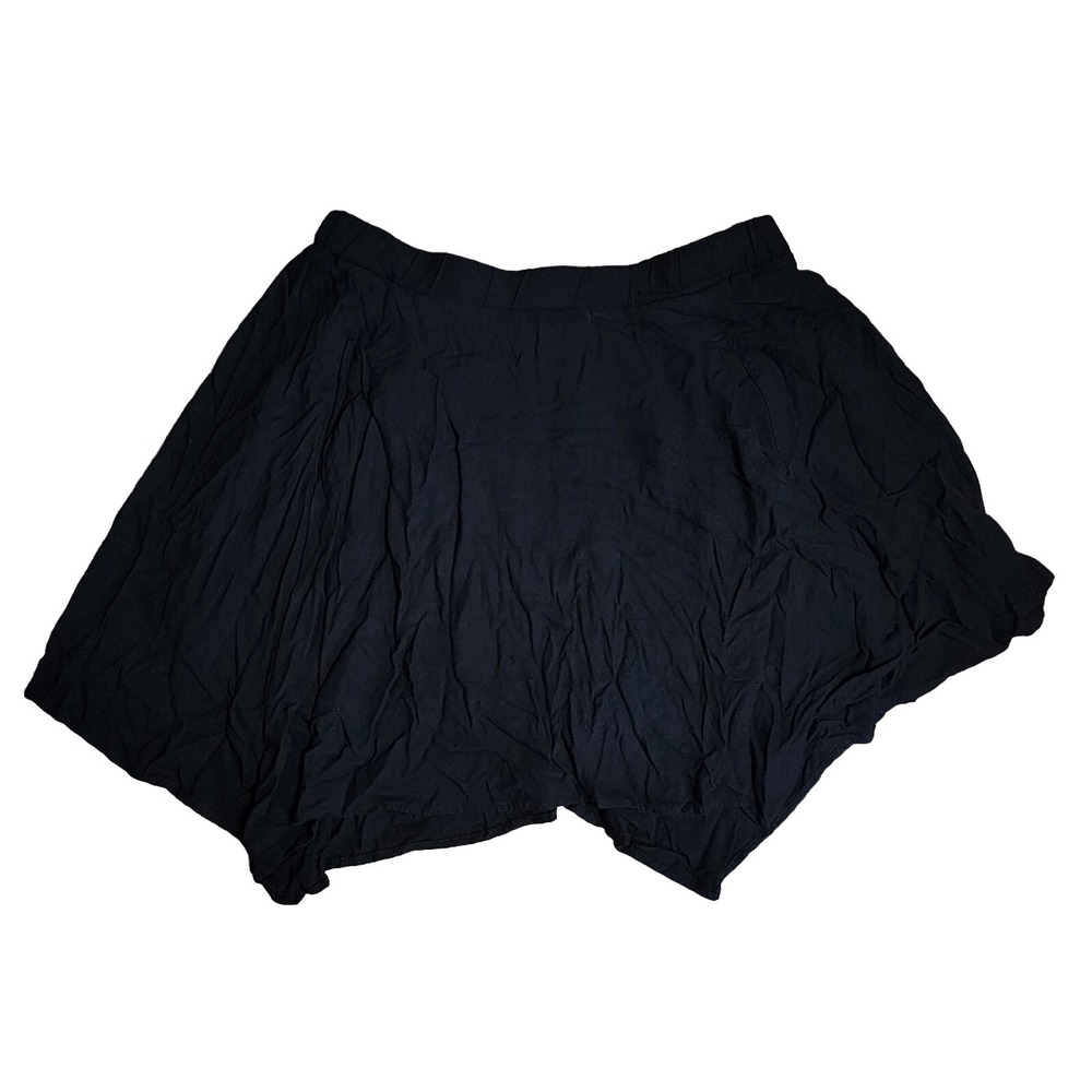 Modcloth Skirt‎ Womens L Large Solid All Black Comfort Pull On Basic Minimalist
